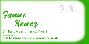 fanni mencz business card